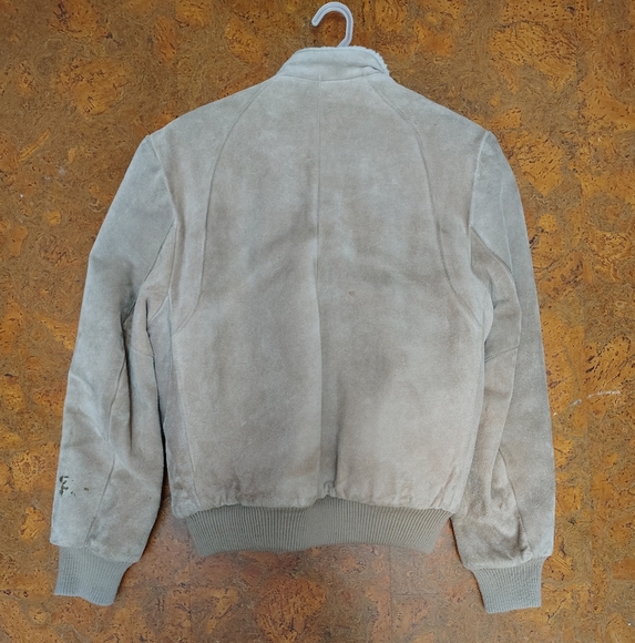 VTG Vintage 70s JC Penney's Fox Collection Sueded Leather Sherpa Lined Bomber - Picture 3 of 6